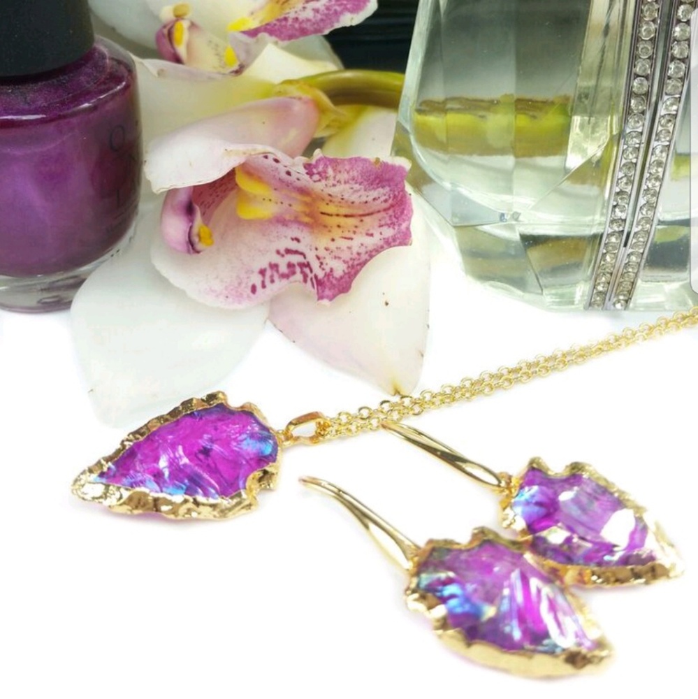 Crystal Earrings and Necklace